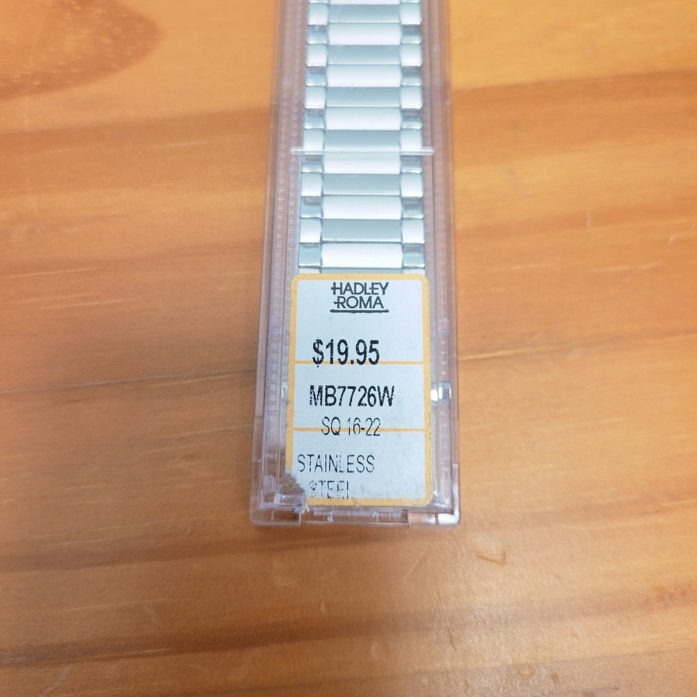 Hadley Roma Silver Stainless Steel Men's Watch Band 16-22mm Replacement